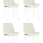 Стул Флекс велюр светло-бежевый белые ножки 4 шт.