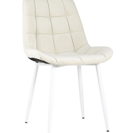 Стул Флекс велюр светло-бежевый белые ножки