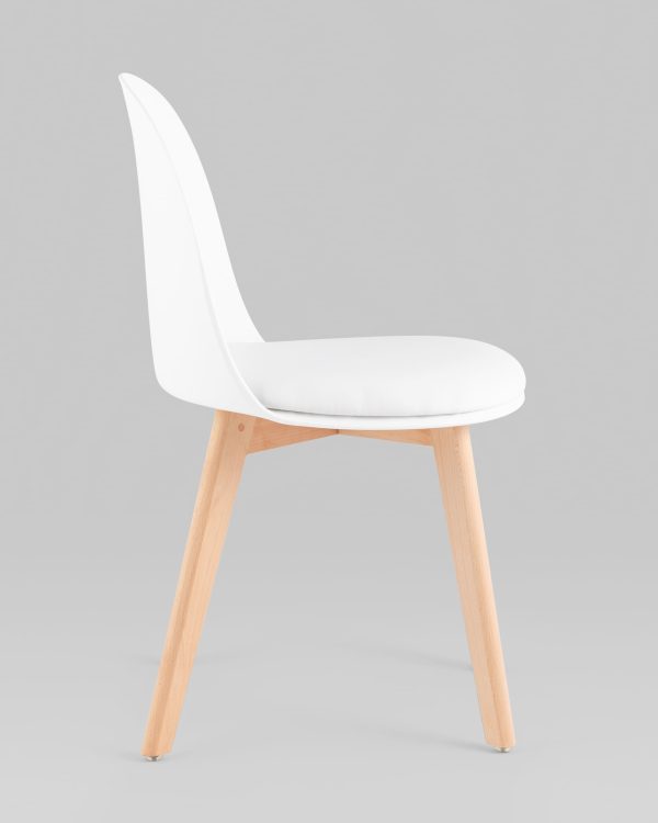 Стул Fog с подушкой белый деревянные ножки — изображение 3