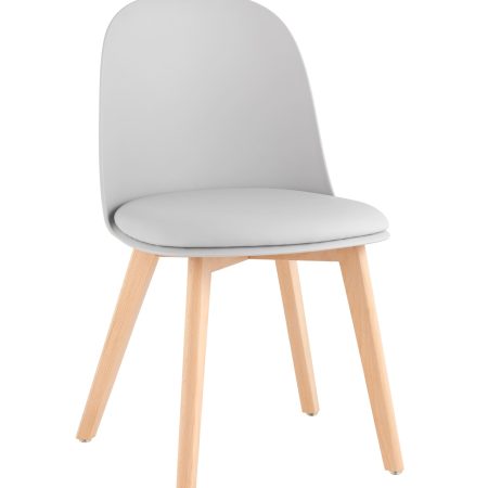 Стул Fog с подушкой светло-серый деревянные ножки