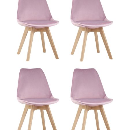 Стул FRANKFURT велюр розовый 4 шт.