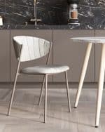 Стул Харпер ткань рогожка серо-голубой каркас серый матовый — изображение 3