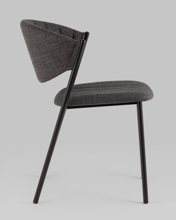 Стул Харпер ткань рогожка тёмно-серый — изображение 3