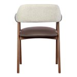 Стул KELLI бежевый букле, экокожа коричневая, орех — изображение 4