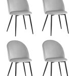 Стул Lilly велюр серебристый 4 шт.