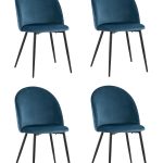 Стул Lilly велюр сине-зеленый 4 шт.