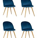 Стул Лион Страйпс велюр голубой 4 шт