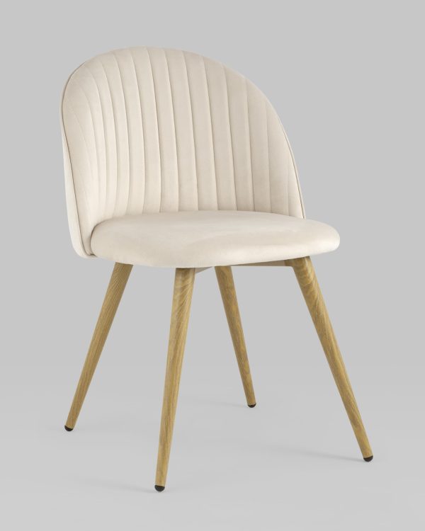 Стул Лион Страйпс велюр кремовый — изображение 2