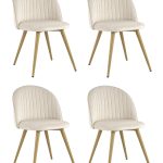 Стул Лион Страйпс велюр кремовый 4 шт