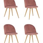 Стул Лион Страйпс велюр розовый 4 шт