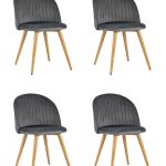 Стул Лион Страйпс велюр серый 4 шт