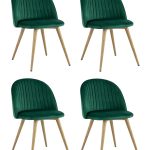 Стул Лион Страйпс велюр зеленый 4 шт