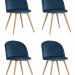 Стул Лион велюр голубой 4 шт