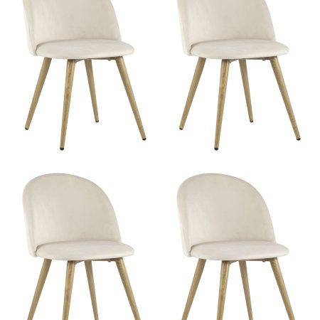 Стул Лион велюр кремовый 4 шт