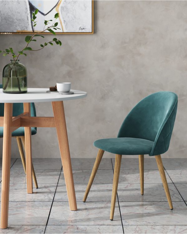 Стул Лион велюр с ромбами аквамарин — изображение 3