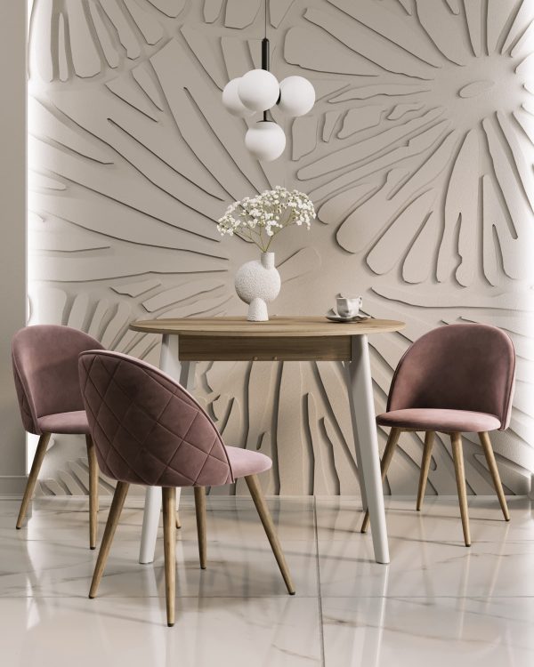 Стул Лион велюр с ромбами розовый — изображение 3