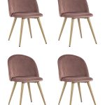 Стул Лион велюр с ромбами розовый 4 шт