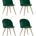 Стул Лион велюр с ромбами зеленый 4 шт
