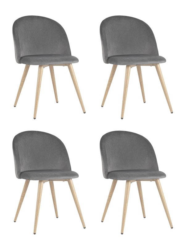 Стул Лион велюр серый 4 шт
