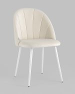 Стул Логан велюр молочный белые ножки — изображение 2