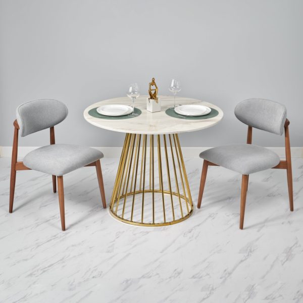 Стул Lucas 3 терракотовый букле с ножками цвета орех — изображение 2