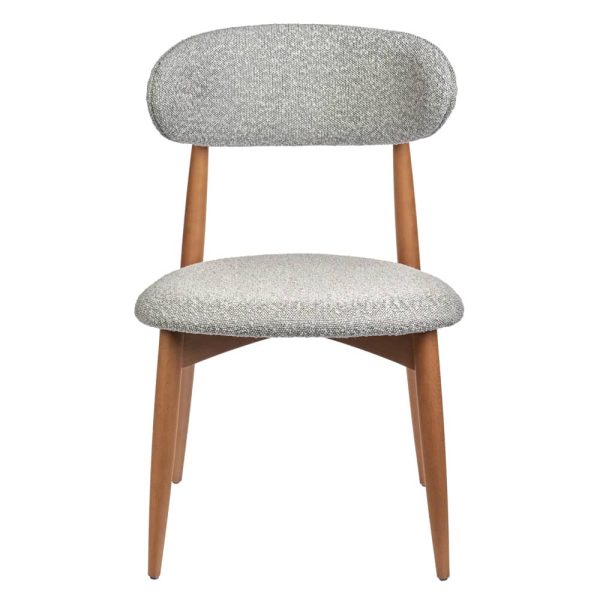 Стул Lucas светло-серый букле с ножками цвета орех — изображение 2