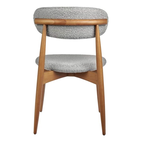 Стул Lucas светло-серый букле с ножками цвета орех — изображение 4