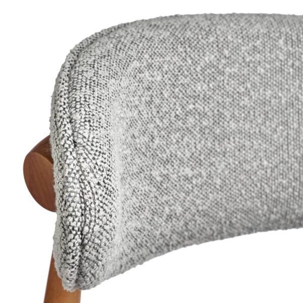 Стул Lucas светло-серый букле с ножками цвета орех — изображение 5