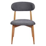 Стул Lucas тёмно-серый букле с ножками цвета орех — изображение 2