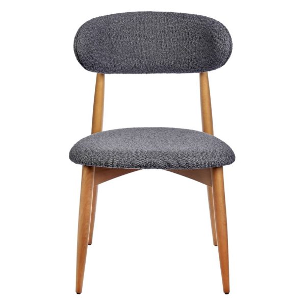 Стул Lucas тёмно-серый букле с ножками цвета орех — изображение 2