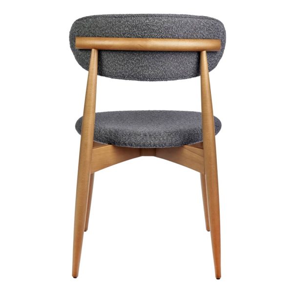 Стул Lucas тёмно-серый букле с ножками цвета орех — изображение 4