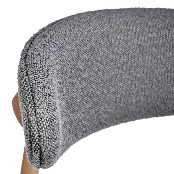 Стул Lucas тёмно-серый букле с ножками цвета орех — изображение 5