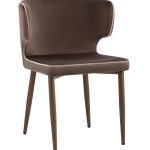 Стул Матео с кантом велюр коричневый ножки дерево