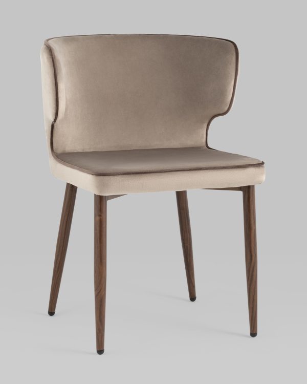 Стул Матео с кантом велюр шампань ножки дерево — изображение 2