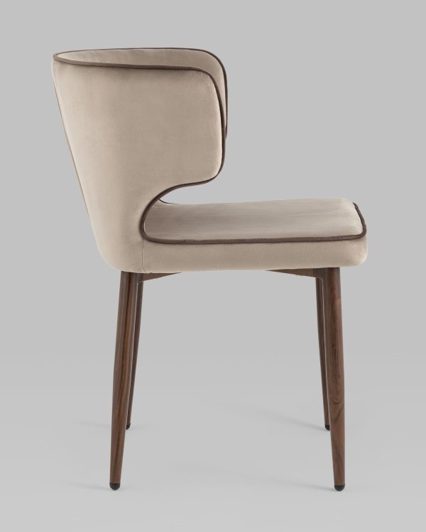 Стул Матео с кантом велюр шампань ножки дерево — изображение 3