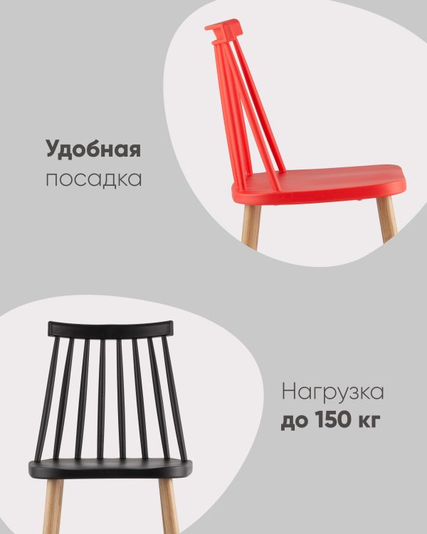 Стул Морган пластиковый черный — изображение 3