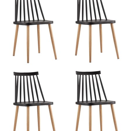 Стул Морган пластиковый черный 4 шт