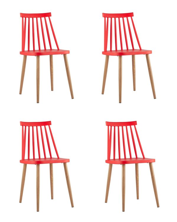 Стул Морган пластиковый красный 4 шт