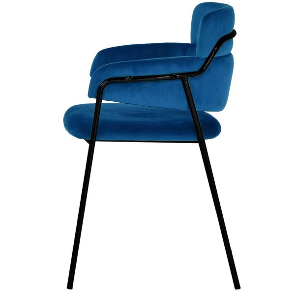 Стул Napoli синий с черными ножками — изображение 3