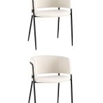 Стул Нэлли ткань букле белый 2 шт.