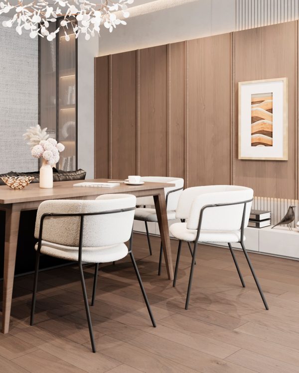 Стул Нэлли ткань букле белый 2 шт. — изображение 3