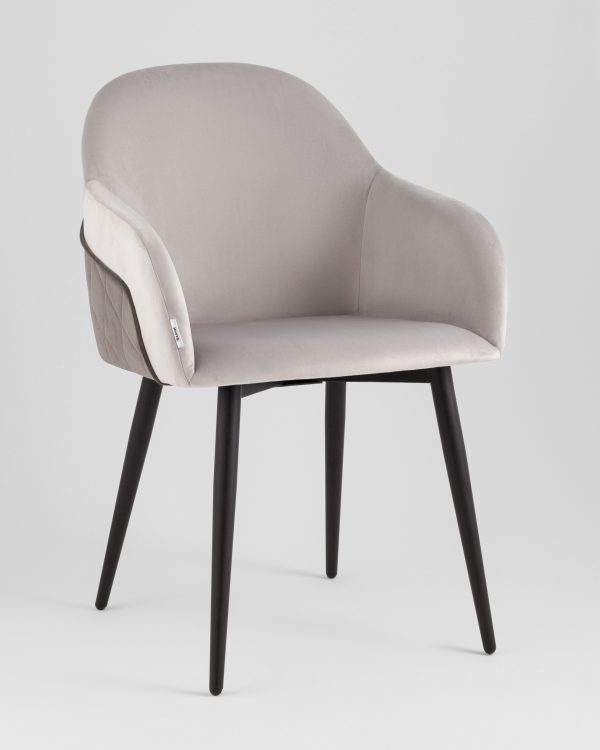 Стул Новел New велюр светло-серый с темно-серой спинкой — изображение 2