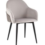 Стул Новел New велюр светло-серый с темно-серой спинкой