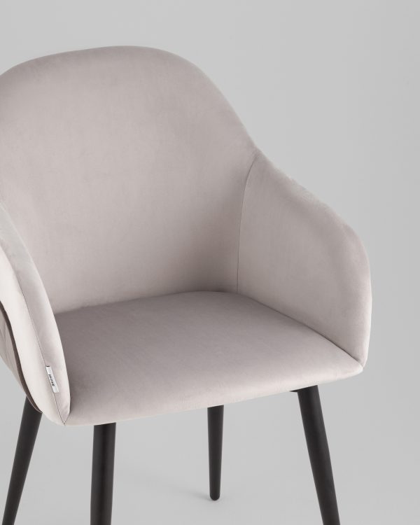 Стул Новел New велюр светло-серый с темно-серой спинкой — изображение 3