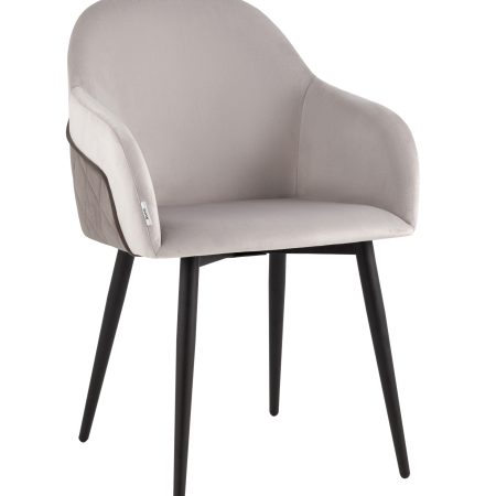 Стул Новел New велюр светло-серый с темно-серой спинкой