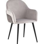 Стул Новел велюр светло-серый с темно-серой спинкой