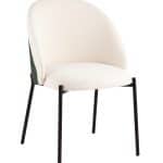 Стул обеденный Adelinde бежевый с зеленой экокожей