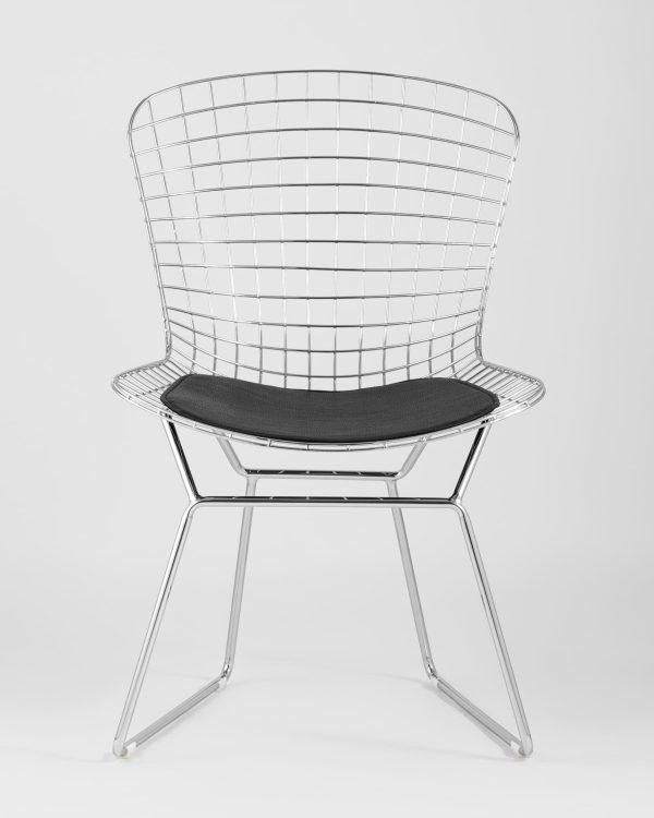Стул обеденный Bertoia хромированный с черной подушкой 4 шт — изображение 3