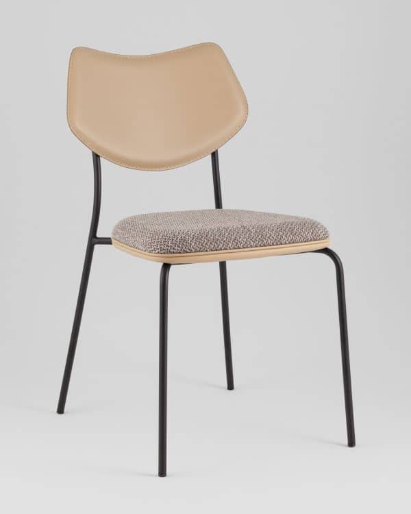 Стул обеденный Casey серо-коричневый с бежевой экокожей — изображение 2