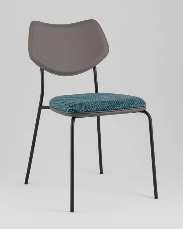 Стул обеденный Casey темно-бирюзовый с серой экокожей — изображение 2